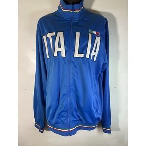 Men's XXL Italia Track Suit Blue Full Polyester Sports Futbol Soccer
